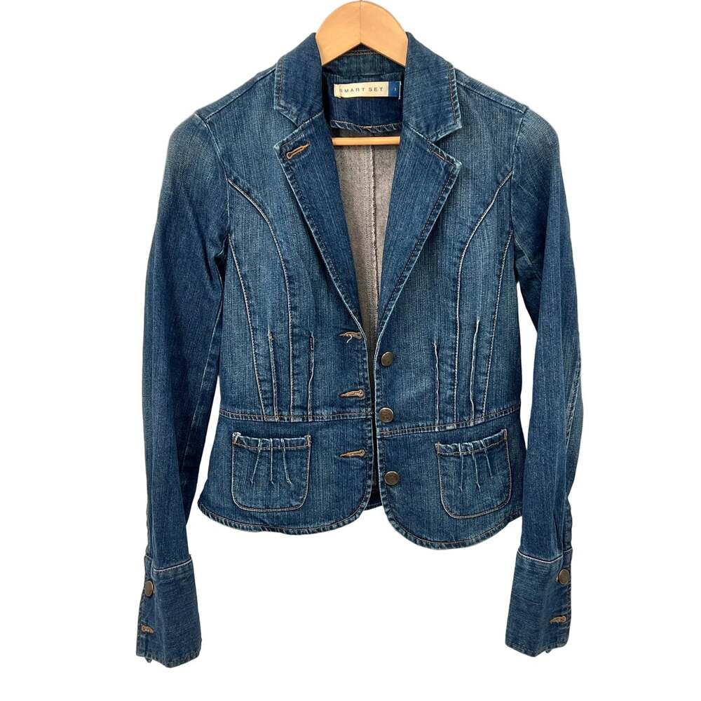 Y2K Smart Set Denim Fitted Blazer